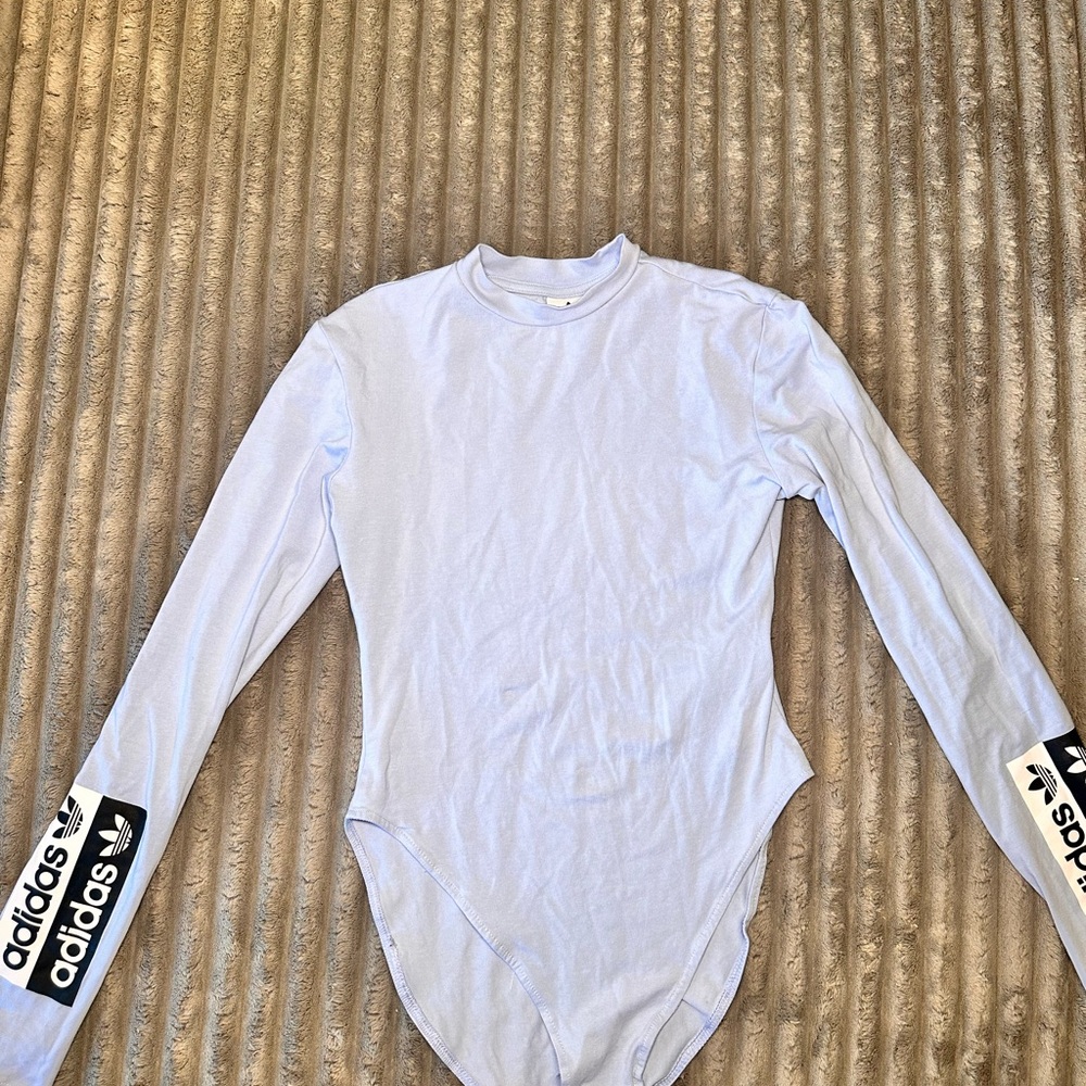 Adidas Light Blue Long Sleeve Bodysuit